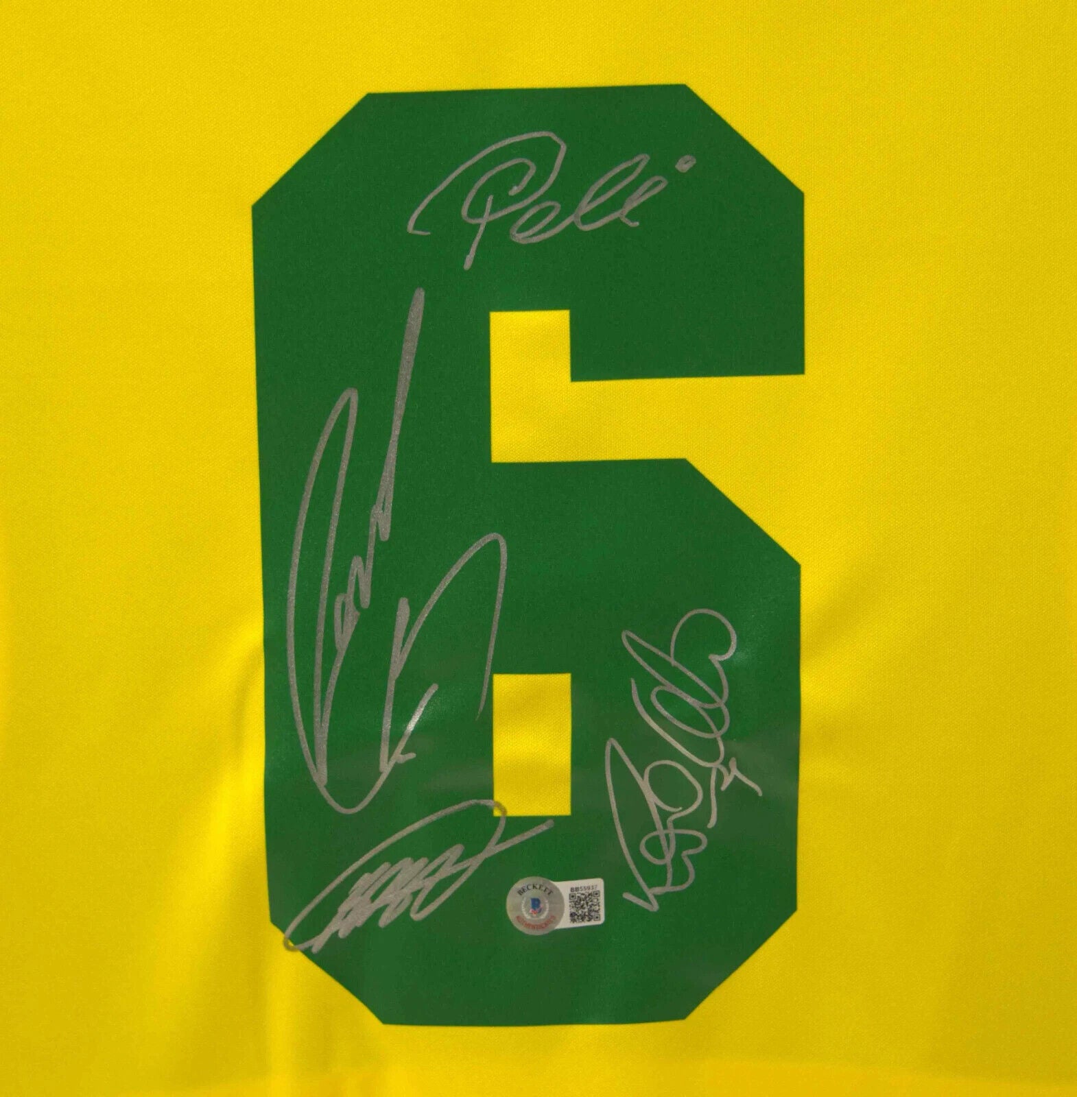 Ronaldo, Pele, Kaka & Carlos Signed Brazil FC Soccer Jersey with Beckett COA